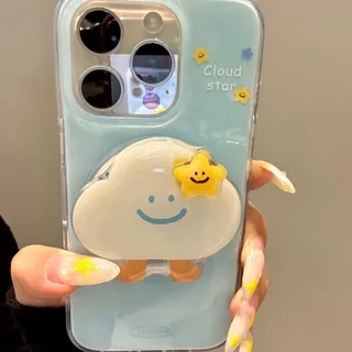 Star Smiley Cloud Magnetic Bracket Samsung S26 S22 S23 S24 S25 FE Ultra A57 A36 A56 A55 เคสโทรศัพท์ป้องกันกรณี