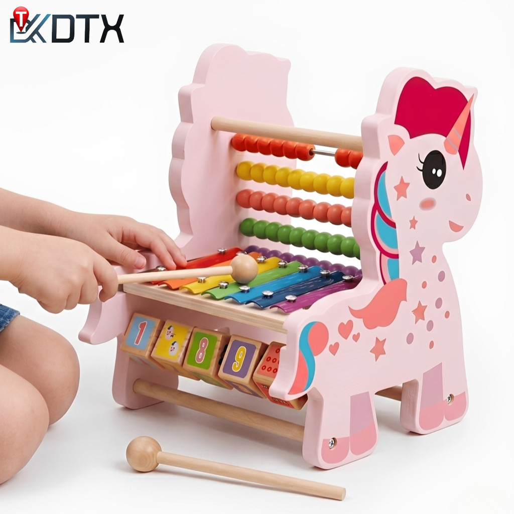 DTXmarket ของเล่นไม้ 3in1 ลูกคิดปลาโลมา ลูกคิด ขดลวดลูกปัด รางตัวเลข เสริมพัฒนาการเด็ก ของเล่นเด็ก