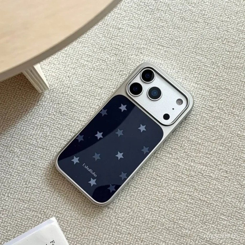 INS เกาหลีเต็มหน้าจอ Blue Star Electroplating กาวหยดเคสโทรศัพท์สําหรับ Samsung S 23 24 25 26Fe Plus 