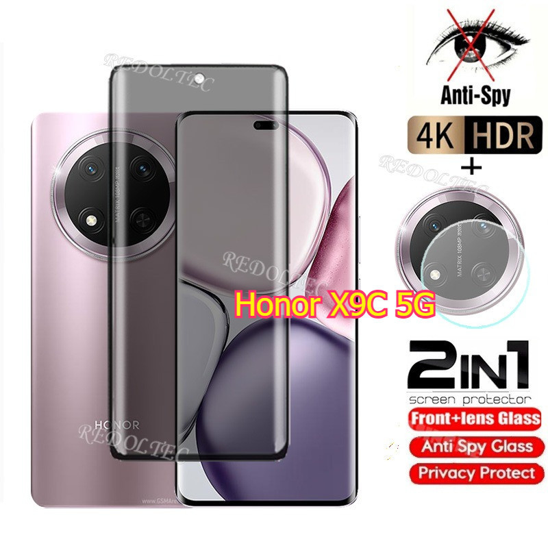 Honor X9C 5G กระจกนิรภัยส่วนตัว Anti-Spy คลุมทั้งหมดปกป้องหน้าจอ Anti Peek 2in1 Privacns Protector HonorX9C