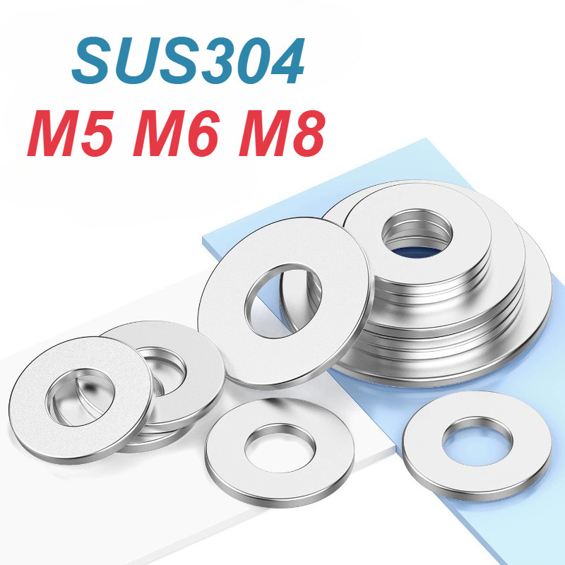 [XM-MB] เครื่องซักผ้าธรรมดาสแตนเลส 304, DIN 125, M5 M6 M8, แหวนรองเจาะ, แหวนรองแบบแบน SUS304