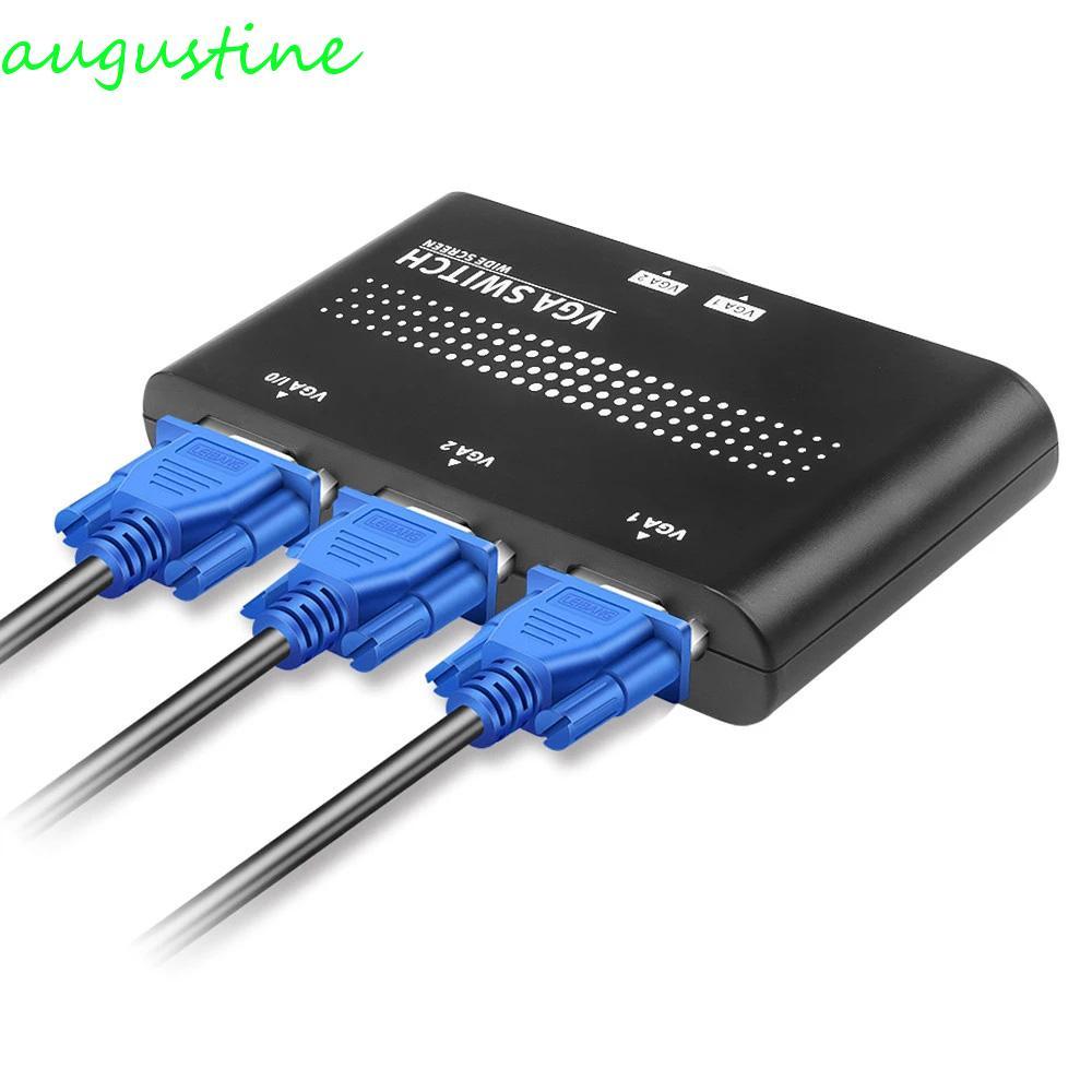 AUGUSTINE VGA Splitter ทนทานสําหรับ PC 2 พอร์ต 1920x1440 อะแดปเตอร์สวิตช์วิดีโอ