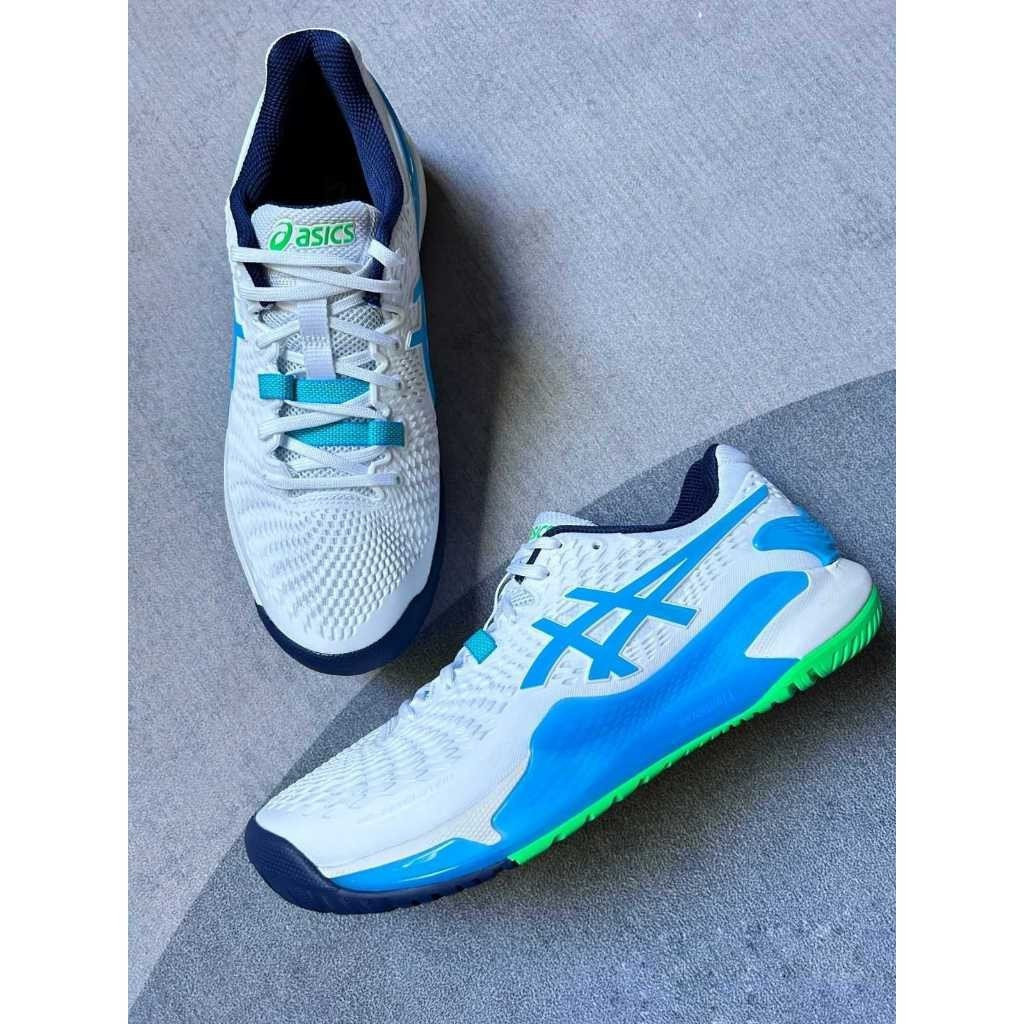 Asics Gel-Resolution 9 Pickleball Shoes Tennis Sports - ฟรีถุงเท้า QEMK