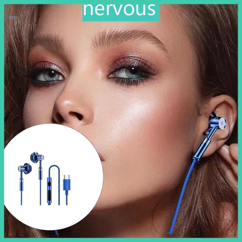 NERV Metal In Ear Wire Headphones พร้อมไดรเวอร์ 14 2 มม. สําหรับสมาร์ทโฟนเพลงสําหรับเล่นเกม