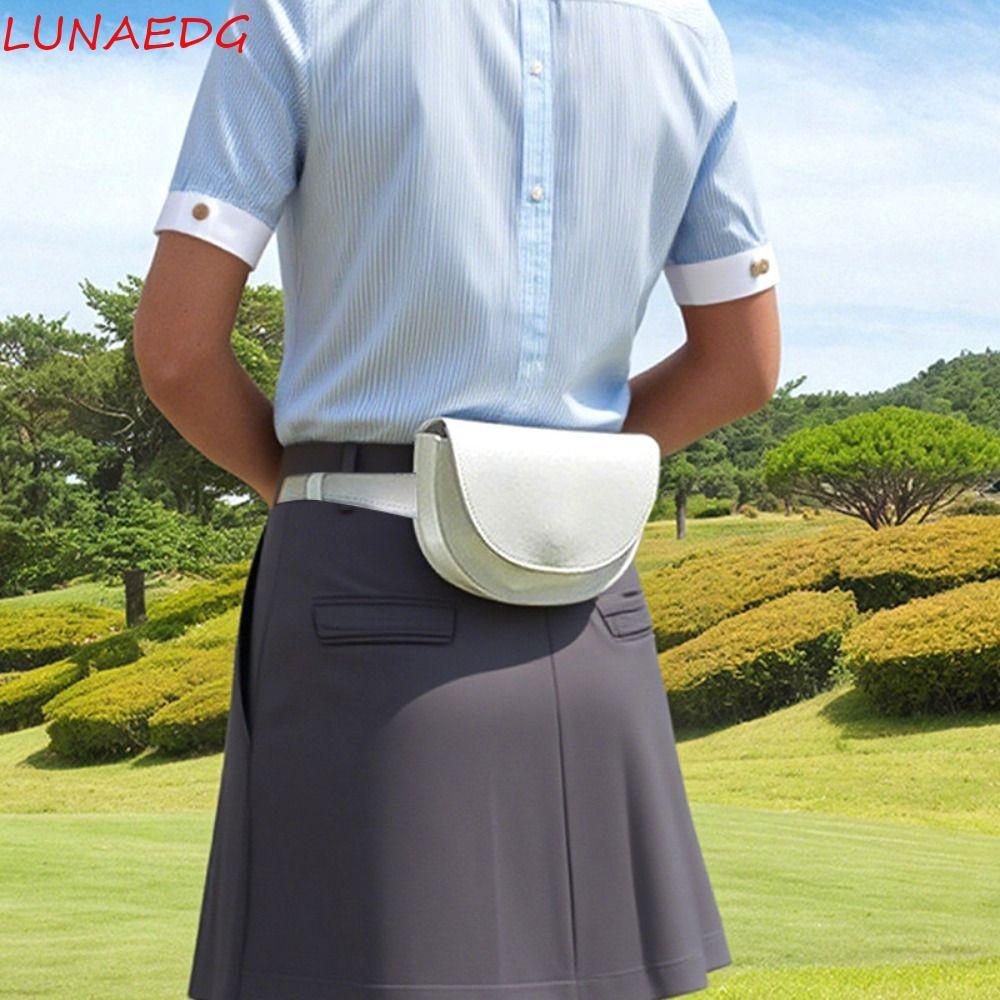 LUNAEDGE กระเป๋าคาดเอวกอล์ฟ,พร้อมเข็มขัด Ball Storage กระเป๋าเรนจ์ไฟกอล์ฟ, หนัง PU สากลแฟชั่นนุ่มด้านใน Golf Rangefinder Case Golf Storage
