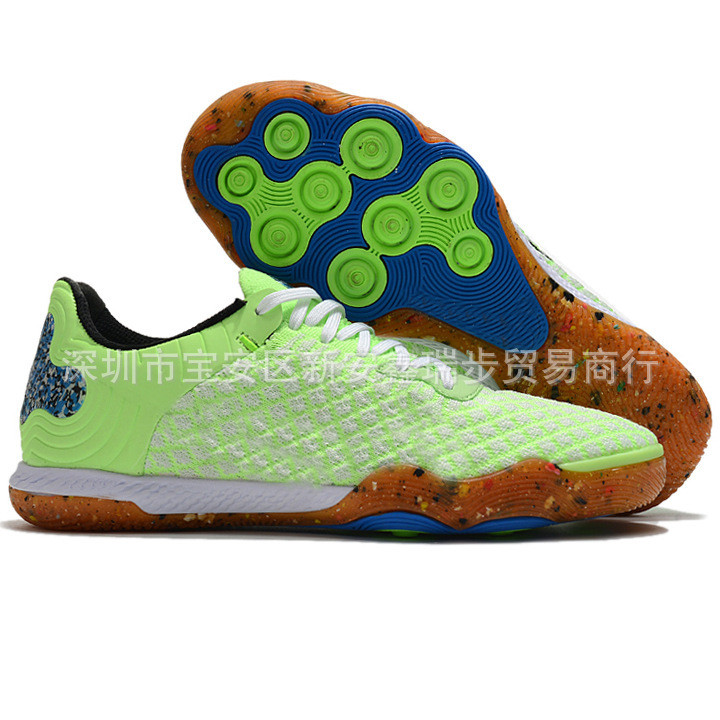 Mens Five-Person Shop Full Knit MD Sole Cushioning Flat Indoor Football Sneakers รองเท้าฟุตบอล