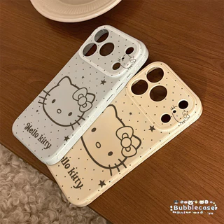 เคสโทรศัพท์คิตตี้หัวโตลายดาวและจุด ลายแมวเส้นขอบ สำหรับ Redmi NOTE14 NOTE9 NOTE10 13C 9A 13 14C NOTE11 12 POCO C71 C65