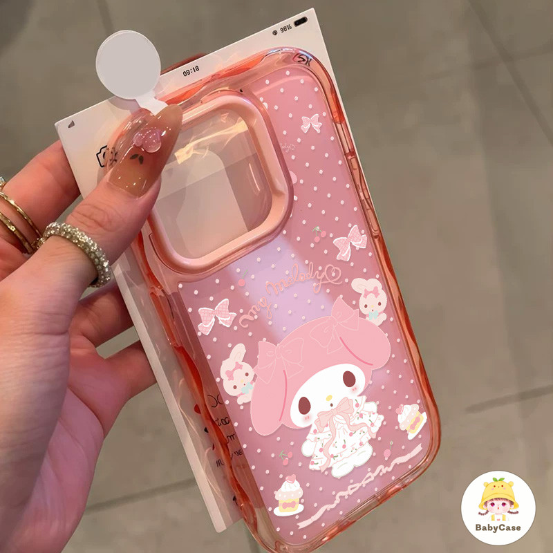 เคสไอโฟน 11 สำหรับ IPhone 15 13 14 12 16 Pro Max 16 15 14 Plus 13 15 16 12 Pro เคสโทรศัพท์น่ารักสีชมพูเมโลดี้