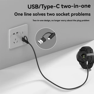 สายชาร์จและเครื่องแปลงสำหรับนาฬิกา Garmin 2-in-1 245/255/955, สายข้อมูล USB Type-C สำหรับ FENIX x7/7x/6/6x/6s