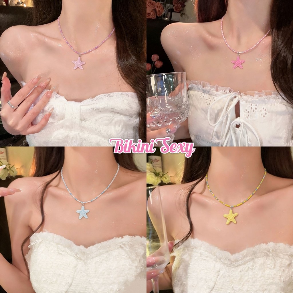 Bikini Sexy ปลาดาว สร้อยคอ ลูกปัด necklace สไตล์วันหยุดพักผ่อน ฝีมือประณีตงดงาม น่ารักและหวาน ส่งไวจากไทย