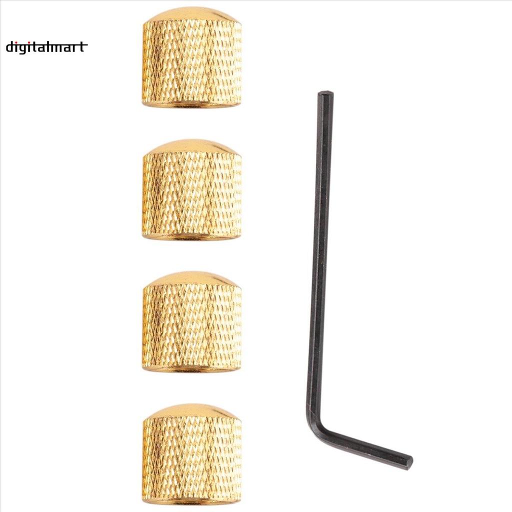4 ชิ้นโลหะ Volume Tone Dome Tone กีตาร์ปุ่มควบคุมความเร็วพร้อมสกรูสําหรับกีตาร์ไฟฟ้าหรือ