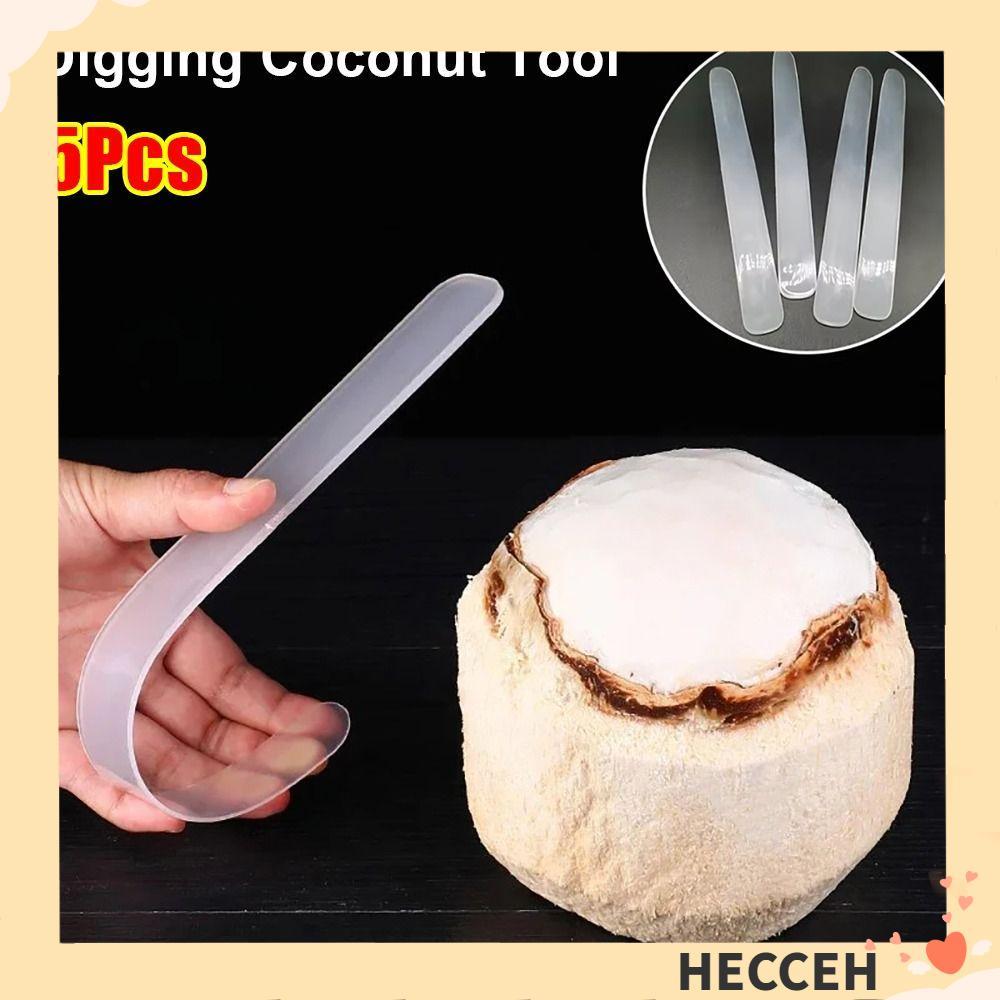 HECCEH 5 ชิ้นขุดมะพร้าวเครื่องมือ,ด้ามยาวมะพร้าวอ่อน,ทนทานสะดวกพลาสติกครัว Gadget Extractor