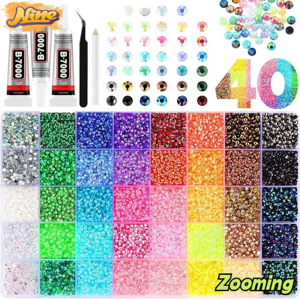 ZOOMING เรซิ่น Rhinestone Kit, Multicolor Diamond Art Jelly Rhinestones, Hot DIY ตกแต่งประกาย Bedazzling Rhinestones สําหรับแว่นตาตกแต่ง