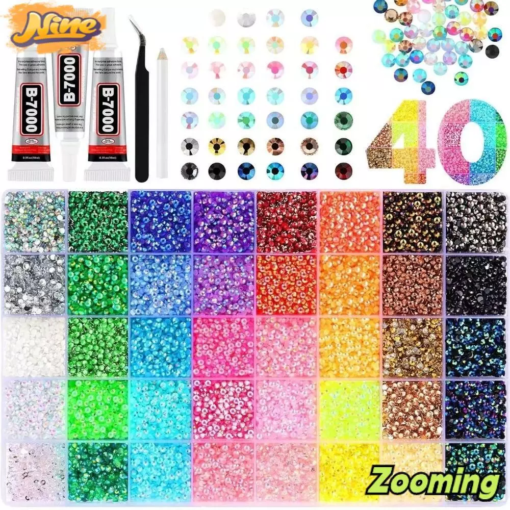 ZOOMING เรซิ่น Rhinestone Kit, Multicolor Diamond Art Jelly Rhinestones, Hot DIY ตกแต่งประกาย Bedazzling Rhinestones สําหรับแว่นตาตกแต่ง