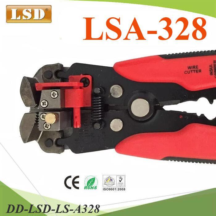 .คีมปลอกหัวสายไฟ LS-A328 พร้อมคีมตัด 3 in 1 ขนาดไม่เกิน 6 Sq.mm DD