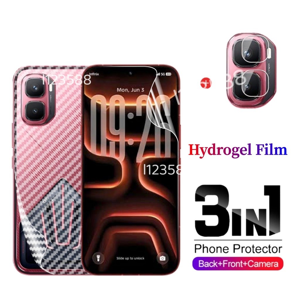 สําหรับ Infinix GT50Pro 5G 3 ใน 1 Hydrogel ฟิล์มสําหรับ Infinix GT 50 Pro GT50Pro 5G 2026 ด้านหน้า Anti Peep ความเป็นส่วนตัวกลับป้องกันหน้าจอกล้องป้องกันเลนส์นุ่ม Slim