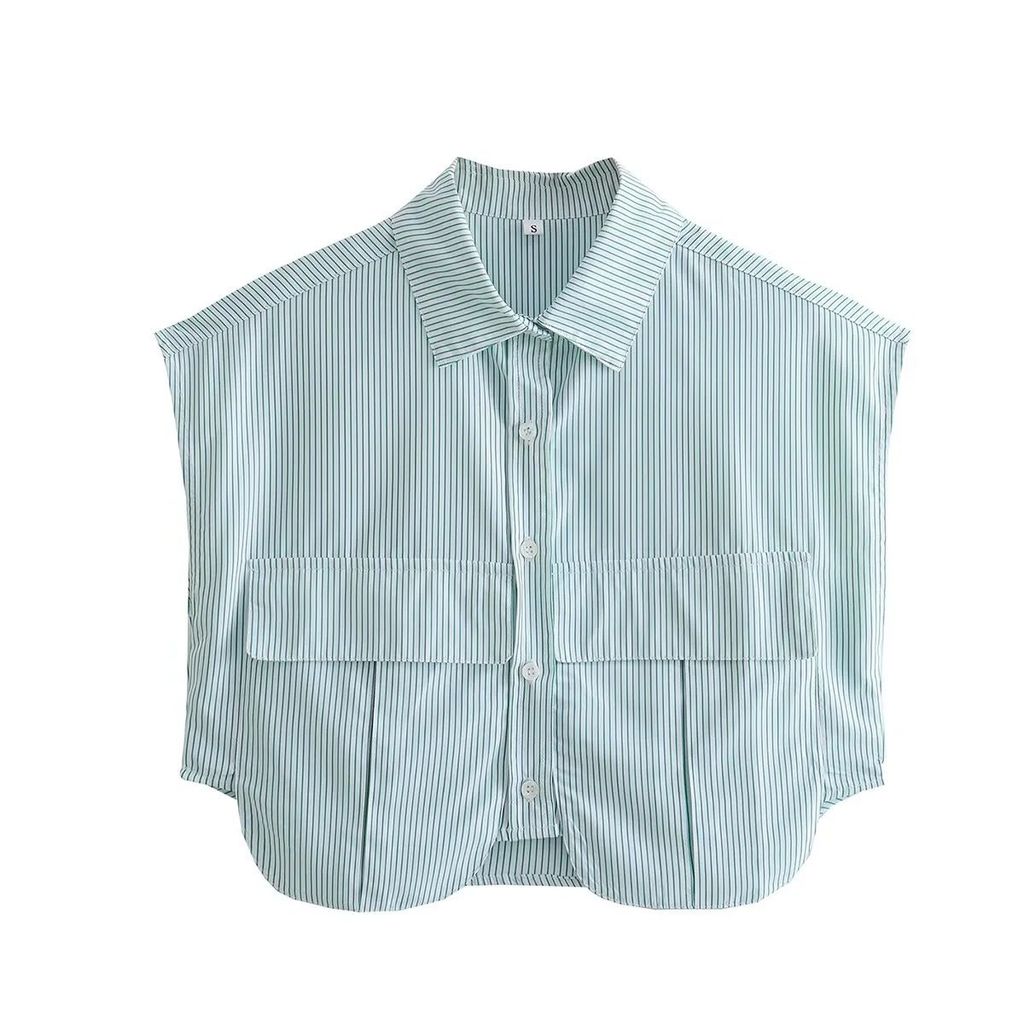 คาร์ดิแกนเสื้อผ้าผู้หญิง a19683 เสื้อเย็บ polo9 สี Cross-Border y2k Top ขนาดใหญ่ไม่สม่ําเสมอกระเป๋า 
