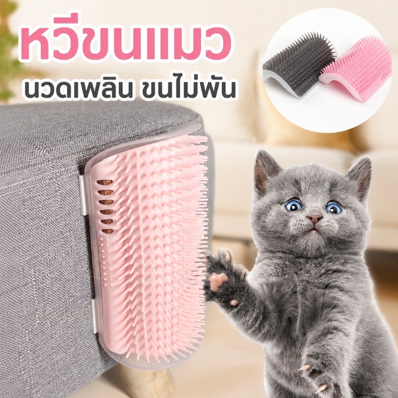 พร้อมส่งจ้า หวีขนแมว หวีแปรงขนสัตว์เลี้ยง มีปุ่มกดเพื่อดันขนออก ทำความสะอาดง่าย