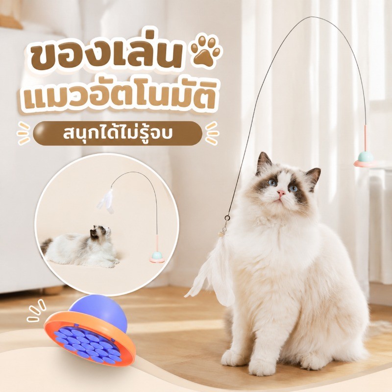 🐱พร้อมส่ง🐱 ของเล่นแมว ไม้ตกแมว ไม้ตกแมวแบบสปริง ไม้ล่อแมว ของเล่นแมวยืดได้  ไม้ตกแมวไม้ล่อแมว
