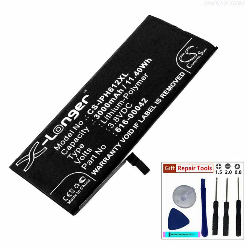 CS แบตเตอรี่ 3.8V/2750mAh/3000mAh 616-00042 สําหรับ Apple iPhone 6s Plus, A199, A1634, A1690, A1687,