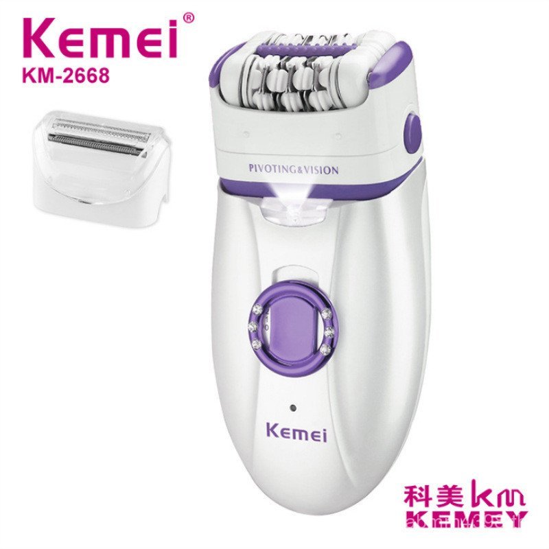 เครื่องโกนหนวดถอนขน km-2668kemeikm-2668 Kemeikm สุภาพสตรีข้ามพรมแดนจัดหาเครื่องมือความงามสองในหนึ่งเ
