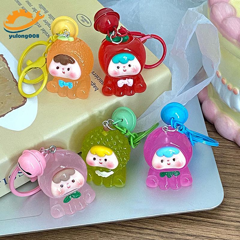 [MR] 1PC น่ารัก 3D Luminous ผลไม้ Cub Bell พวงกุญแจสร้างสรรค์ Y2K ผลไม้หวานจี้สําหรับสาว DIY ตกแต่งข