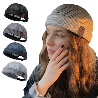 MUNDA Docker Beanies หมวก, ตาข่าย Ultra-Light Melon Skin หมวก, แฟชั่นปรับ Breathable Brimless Skullcap ฤดูร้อน