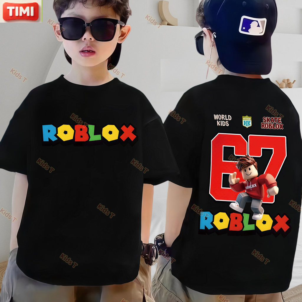 【จัดส่งไทย】TIMI ร้าน Kids T เสื้อเด็ก ผลิตจากผ้าฝ้าย 100% พิมพ์ลาย roblox เหมาะ เด็กผู้ชาย และ เด็กผู้หญิง #2