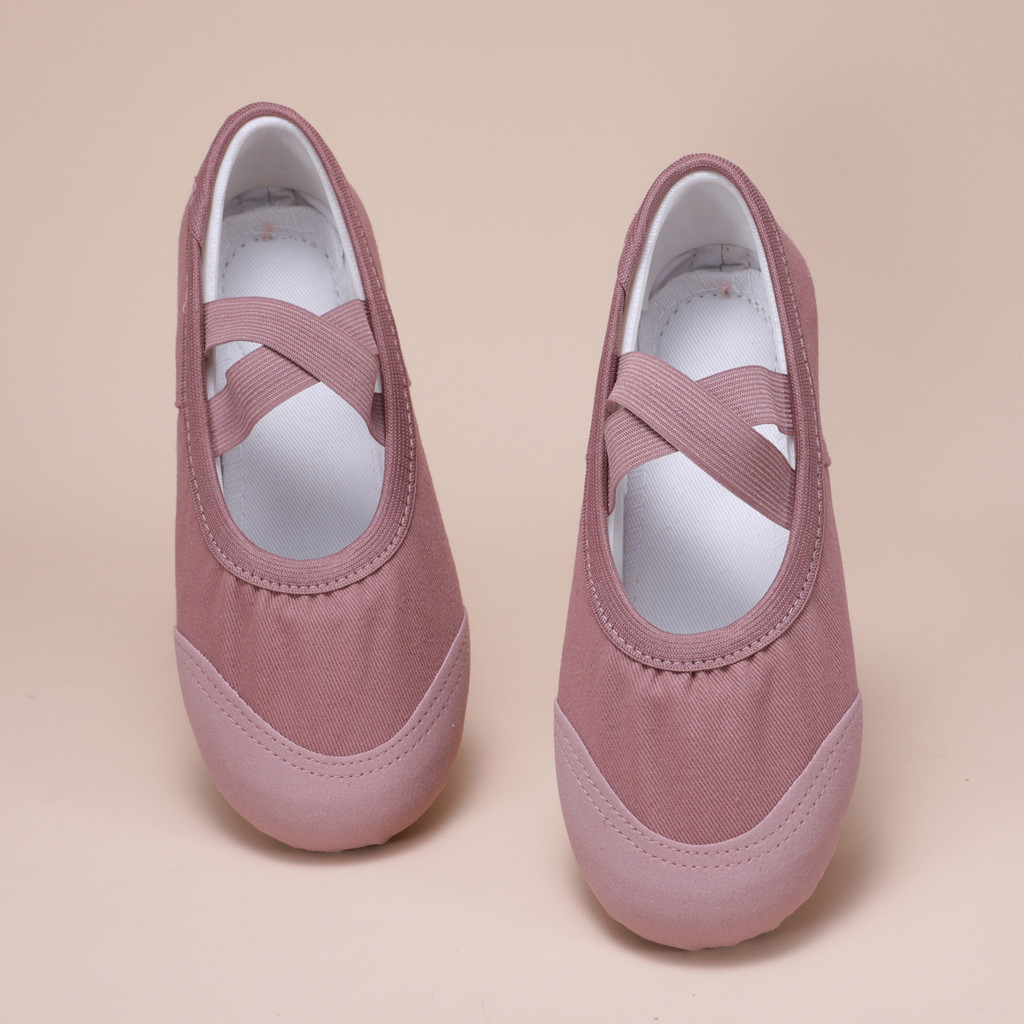Dance รองเท้าหนัง Morandi สีม่วงพื้นนุ่ม