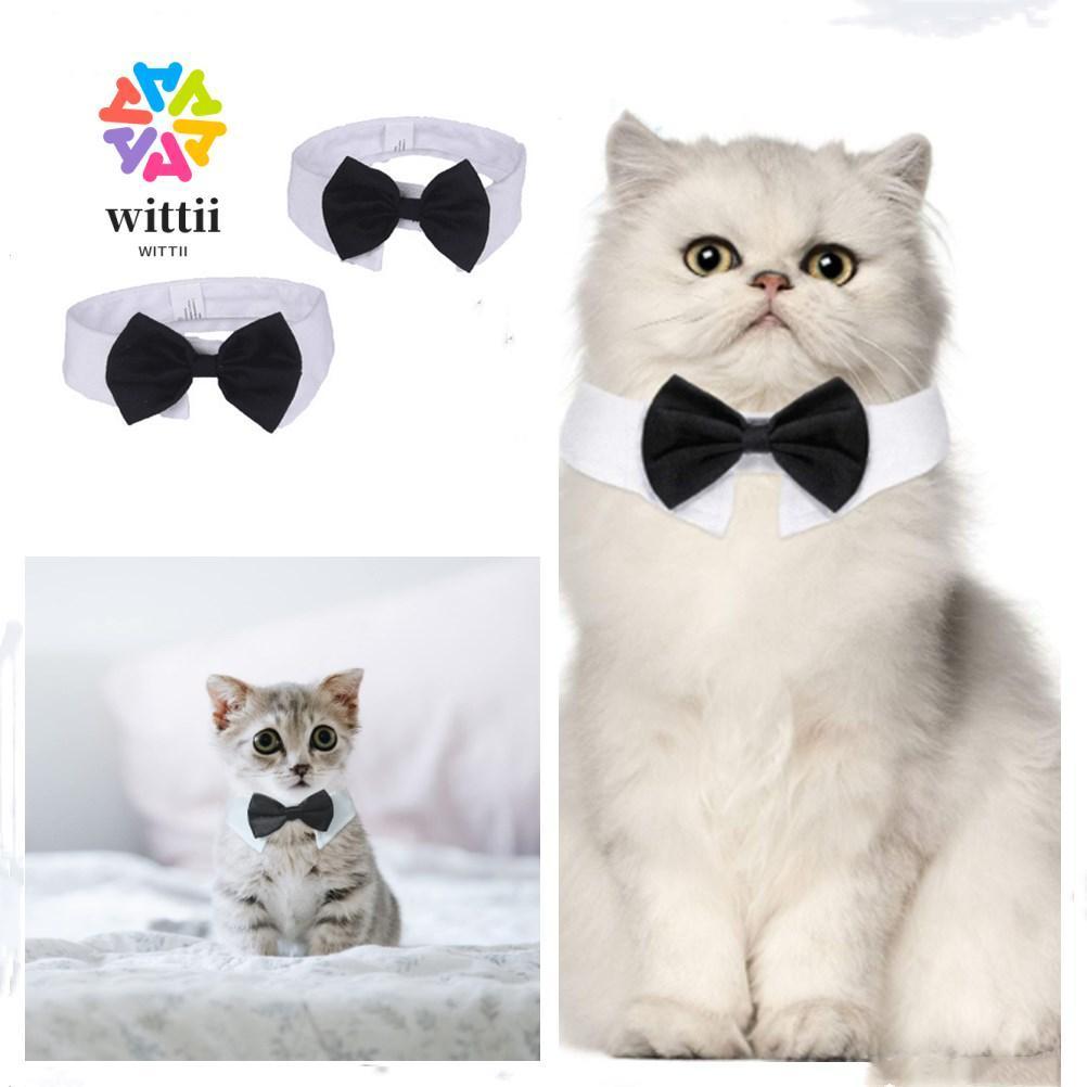 WITTII Cat Tuxedo Collar ชุดปรับได้แมวลูกแมวงานแต่งงานสัตว์เลี้ยง Tuxedo อย่างเป็นทางการ