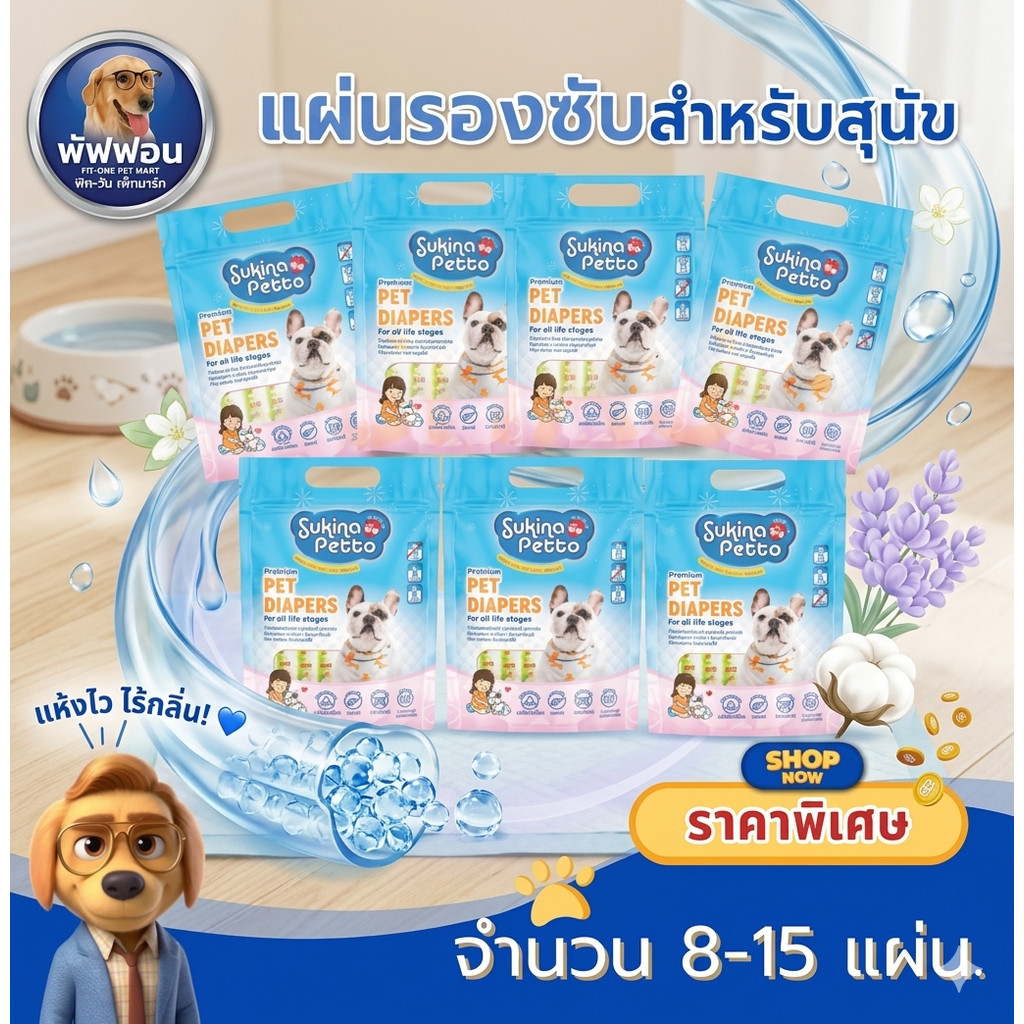 Sukina Petto ผ้าอ้อมสุนัข Size XSSS XL{ผ้าอ้อม/แผ่นรอง}