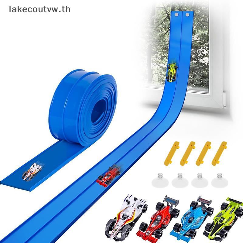 LK 13 Ft และ 16 Ft ยืดหยุ่น Race Tra สําหรับเด็ก, Race Car Ramp Tra พร้อมถ้วยดูดและ 4 รถแข่งขนาดเล็ก