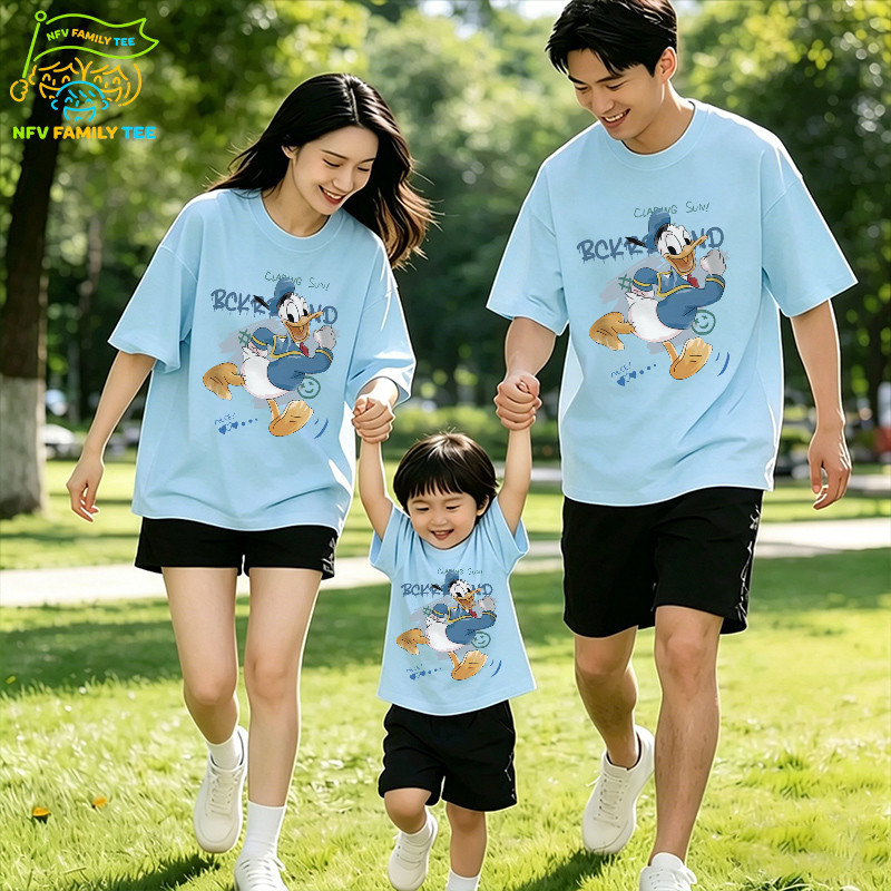 2026 ใหม่🔥COD NFV Family Tee ชุดครอบครัว เสื้อยืดแขนสั้น เสื้อเด็ก Donald Duck เนื้อผ้าสบาย เบาเย็น 