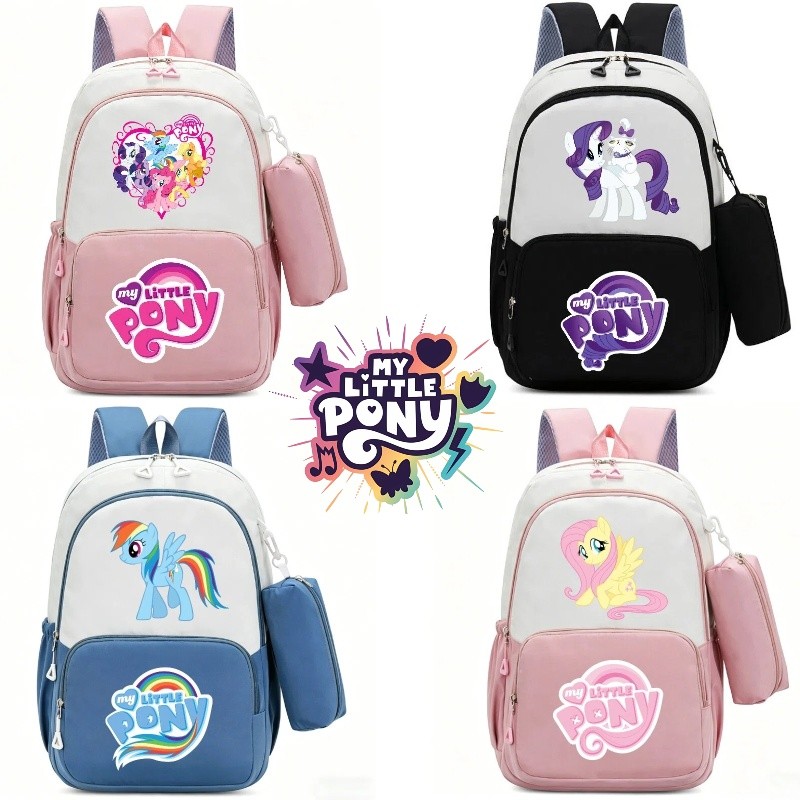 กระเป๋าเป้สะพายหลัง My Little Pony สำหรับนักเรียน ขนาดใหญ่ ทนทาน และพิมพ์ลายสวยงาม