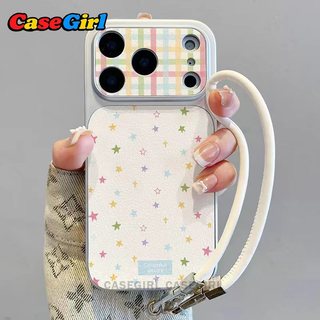 เคส iPhone 17 13 16 11 15 14 12 promax 15 16 17 plus ลายดาวสีพาสเทลเรียบง่ายสไตล์มินิมอลลายตารางสีพาสเทล