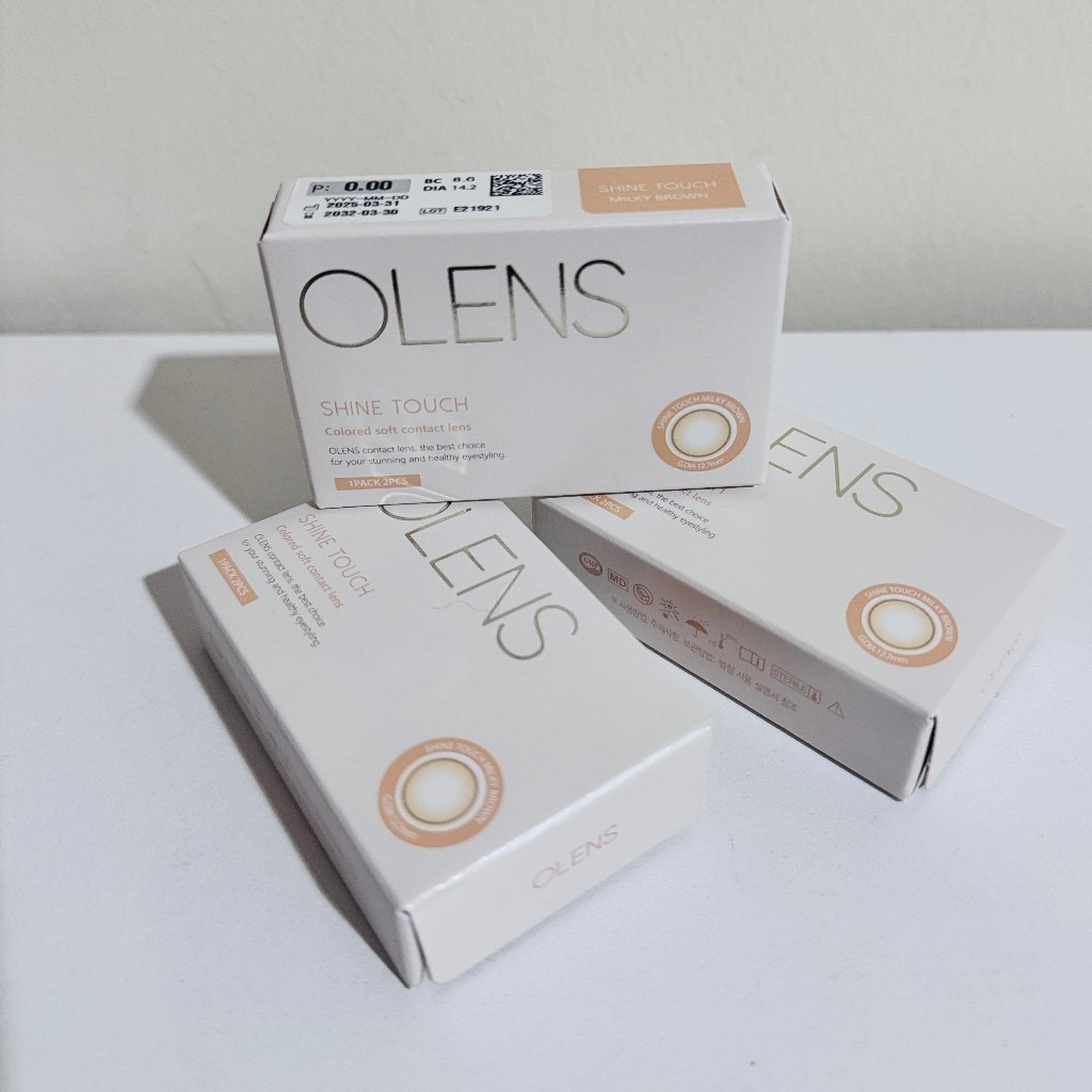 Olens รุ่น Shine Touch สี Milky Brown/ Milky Choco/ Milky Gray คอนแทคเลนส์ รายเดือน Silicon Hydrogel