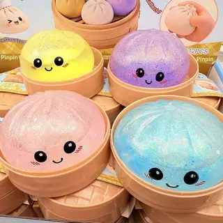FG ขนาดใหญ่ Rainbow Dumpling Squishies นุ่มช้า Rebound Sensory Squeeze ของเล่นบรรเทาความวิตกกังวล Fidget ความเครียด Ball สําหรับ ADHD ออทิสติก HS