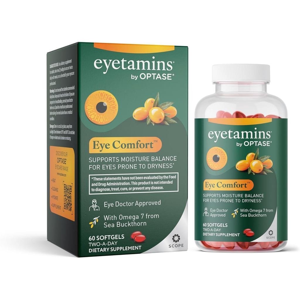 อายตามิน® โดย OPTASE® อายคอมฟอร์ท™ - 60 Softgels - Eye Doctor Recommended - อาหารเสริมรอบดวงตาสูตรเพ