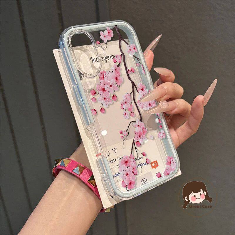Elegant ดอกไม้สีชมพู 2in1 เคสโทรศัพท์สําหรับ OPPO A33 A15 A15S A11S A2 Pro A2M A2X A1S A1X A1i R17 R