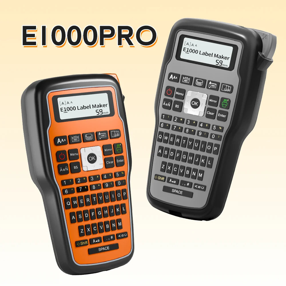 เครื่องพิมพ์ฉลากแบบพกพา E1000 PRO 203dpi สําหรับ Brother TZe-231 HSE-231 FX23