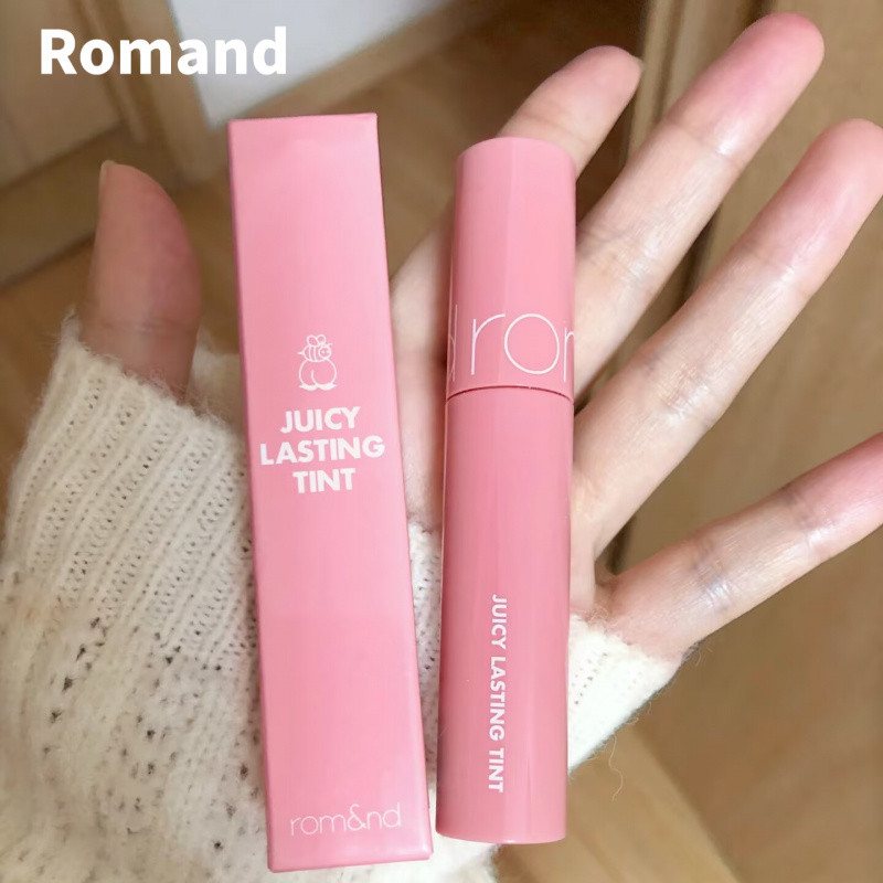 Romand Juice Lip Gloss Mirror Matte ทนทานไม่ซีดจางไม่เปื้อน Moisturizing Non Stick Cup Multi-Functio