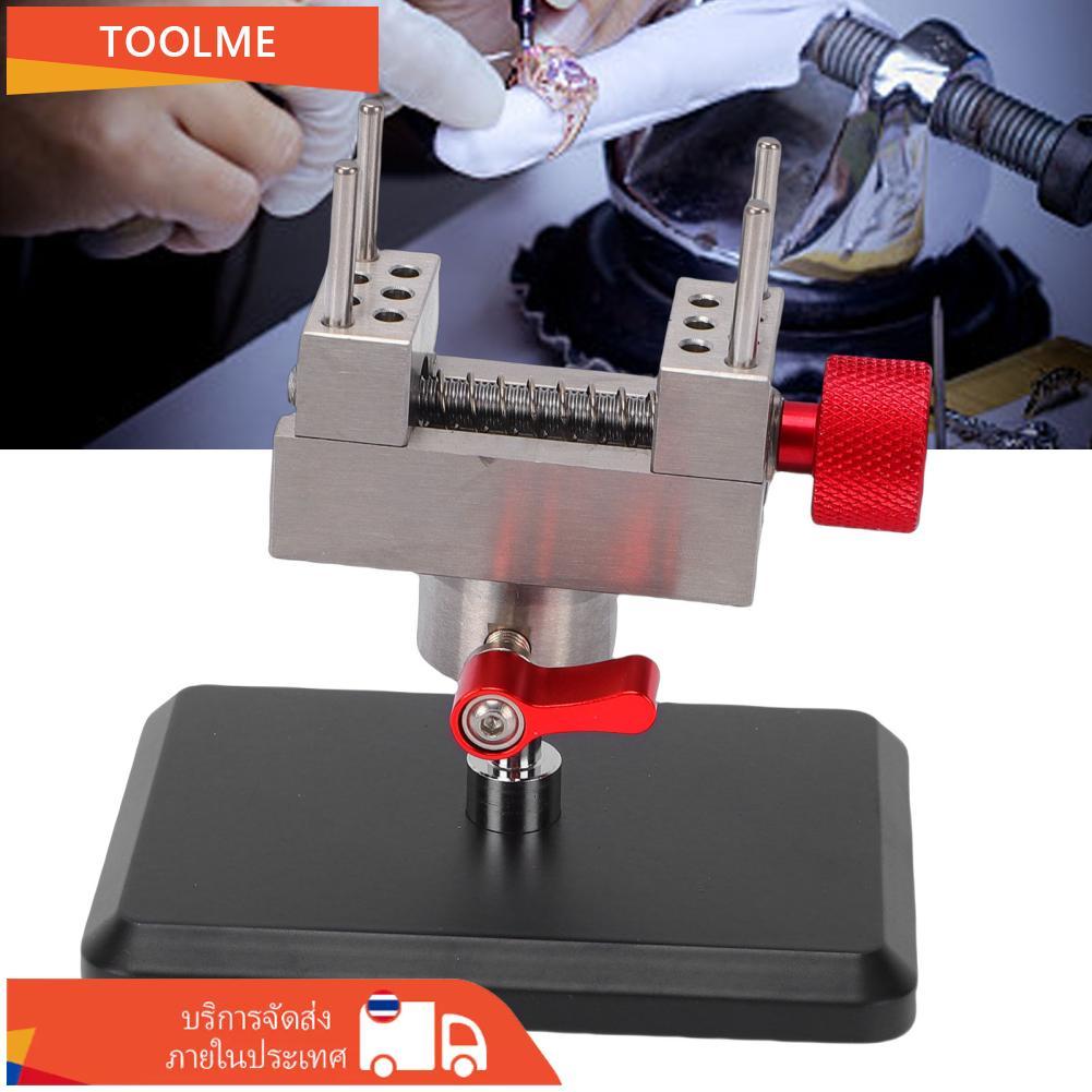 Toolme-TH MINI Bench Vise พร้อมฐานหมุนได้ 360 องศารางเลื่อนสแตนเลส Clamp สำหรับเครื่องประดับทำชุดหัต