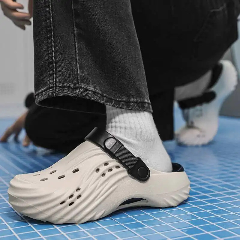 Mens Convertible 2-in-1 Clogs EVA น้ําหนักเบาลื่นสไลด์ระบายอากาศสําหรับกลางแจ้ง Indo