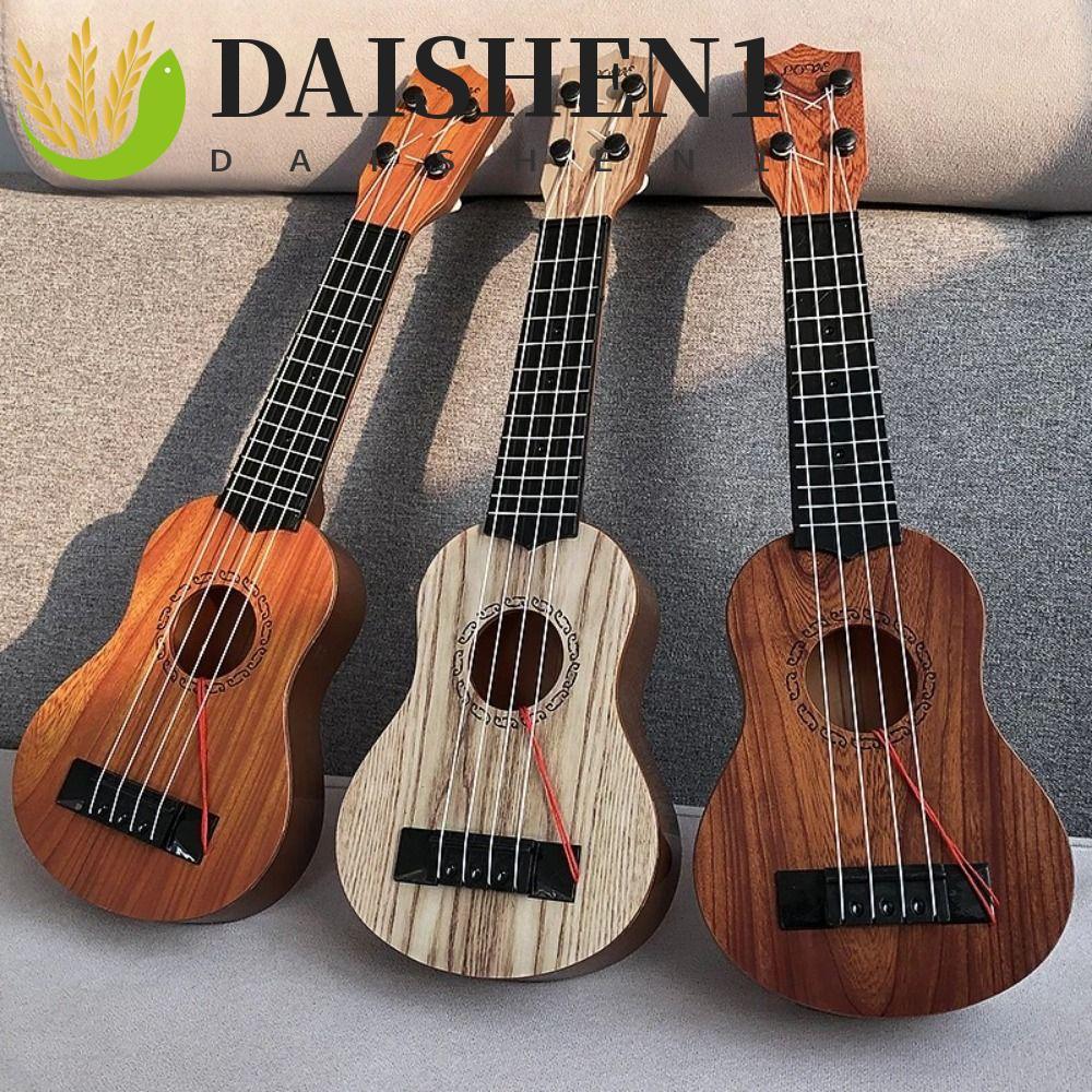 ดาISHEN1 อูคูเลเล่เครื่องดนตรีของเล่น,4สายยูคริลีของเล่นจําลองอูคูเลเล่ของเล่น,โรงเรียนเล่นเกมทนทานปรับสตริงลูกบิดคลาสสิกกีต้าร์ขนาดเล็กของเล่นเริ่มต้น