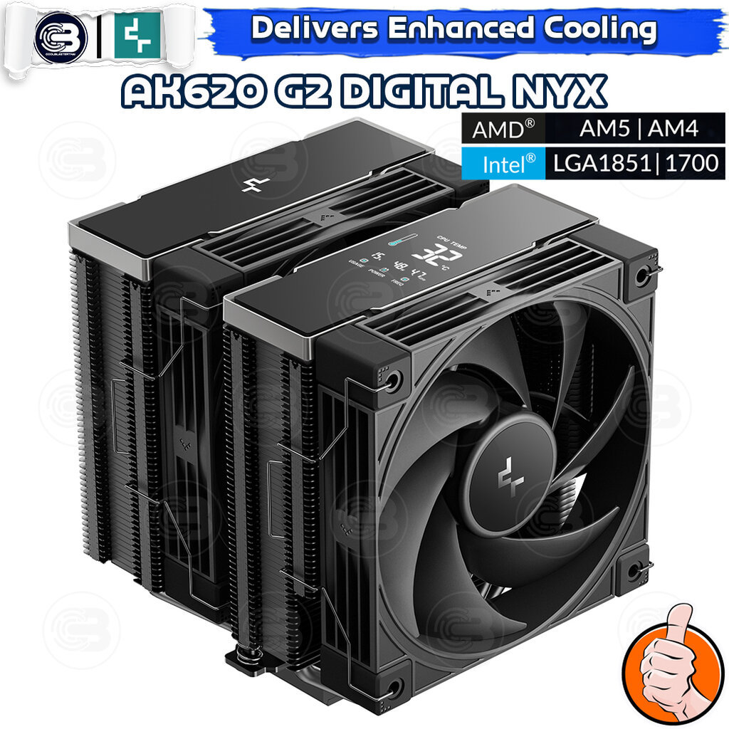 [CoolBlasterThai] DeepCool AK620 G2 Digital NYX Dual Tower CPU Cooler (LGA1851/AM5 Ready)