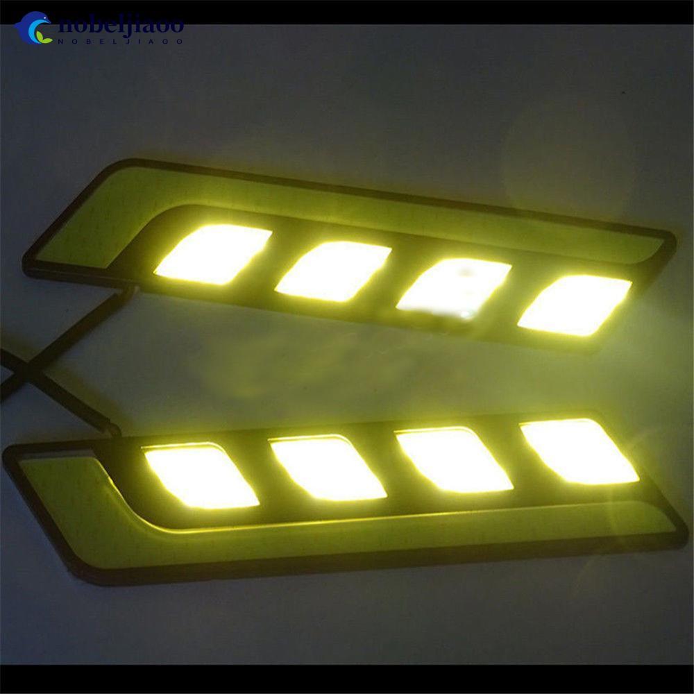 NOBELJIAOO 2 ชิ้น 12 โวลต์ LED COB รถ Auto DRL ขับรถกลางวันวิ่งโคมไฟหมอกกันน้ํา H9Q9