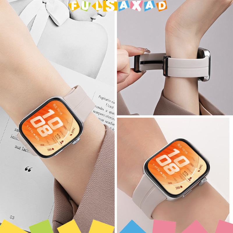 สายแม่เหล็กซิลิโคน for Huawei Watch Fit 5 4 3 / 5 Pro / 4 Pro สายรัดข้อมือยางกีฬา สายรัดข้อมือ