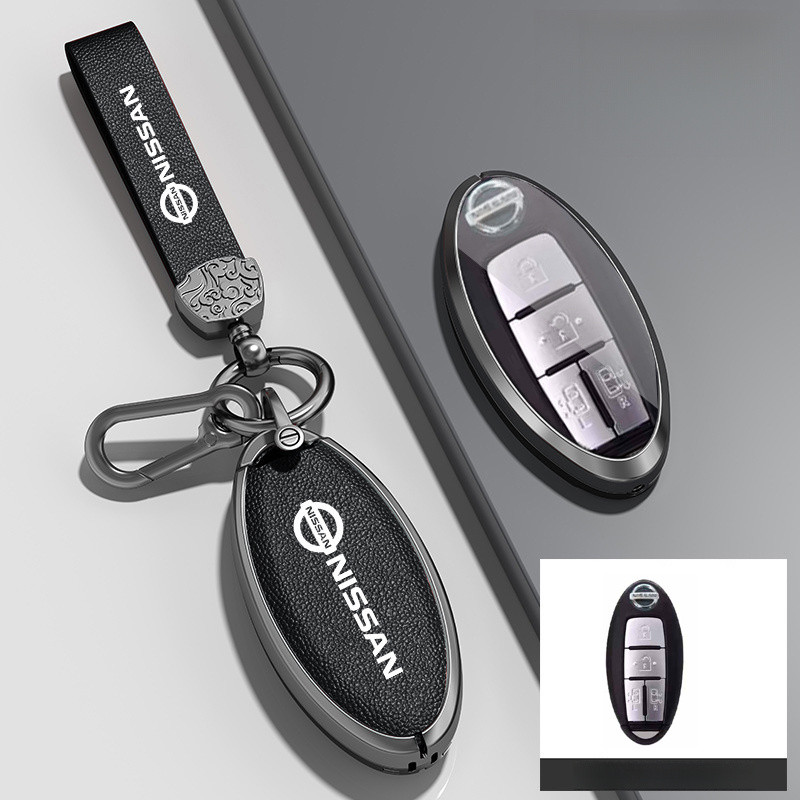 [มีจําหน่าย] ฝาครอบกุญแจรถโลหะผสมสังกะสีสําหรับ Nissan Serena C26 C27 C27 FL Elgrand Car-Styling Holder Shell พวงกุญแจป้องกัน