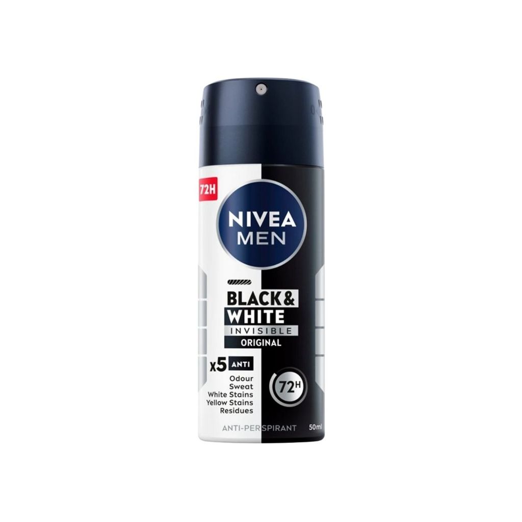 นีเวีย เมนแบล็คแอนด์ไวท์อินวิซิเบิ้ลสเปรย์ Nivea Men Black & White Spray 50ml.
