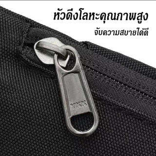 ผู้ชายกันน้ำไนลอนหน้าอกกระเป๋าซิปหลายชั้นออกแบบสายคล้องไหล่ปรับได้สวมใส่ทนทานเก็บสิ่งของได้